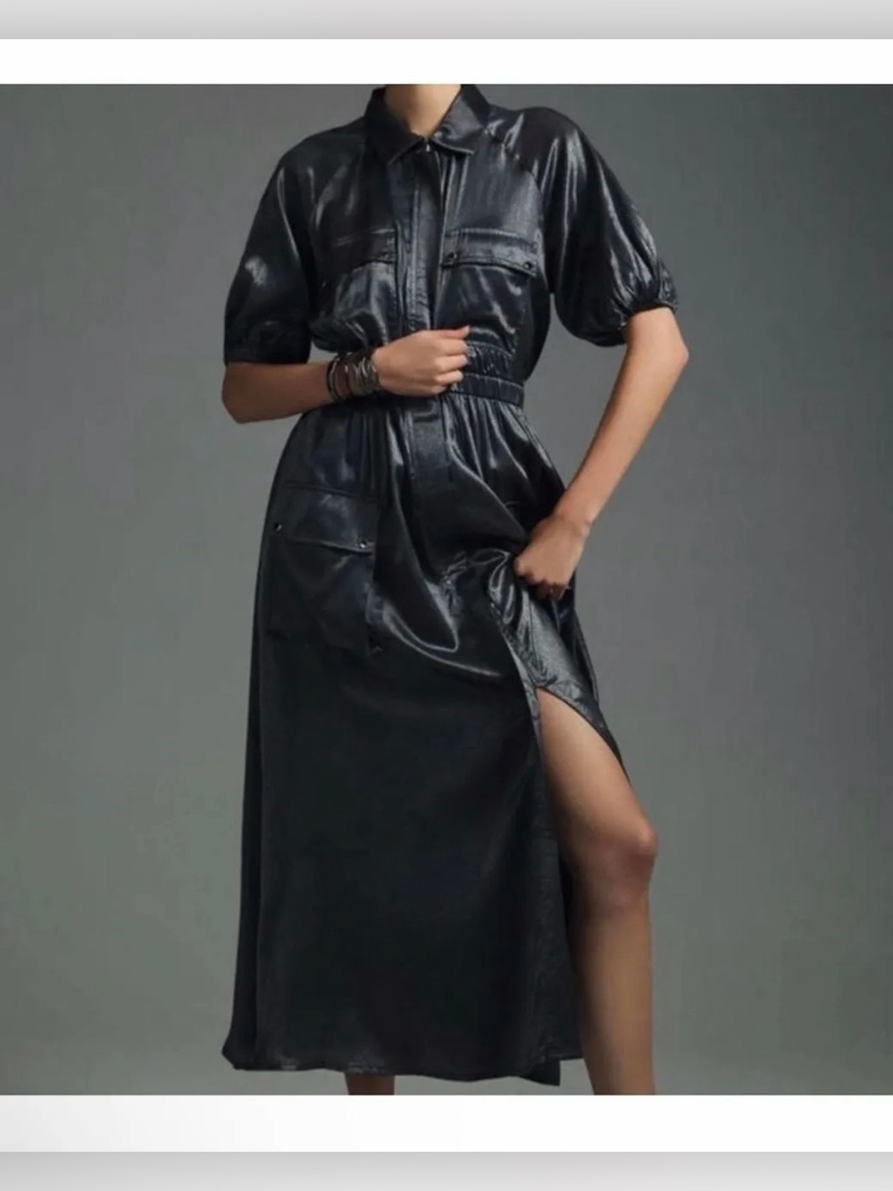 SAMANT CHAUHAN Metallic Maxi Dress S